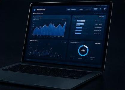 RacketBud club management dashboard on a laptop