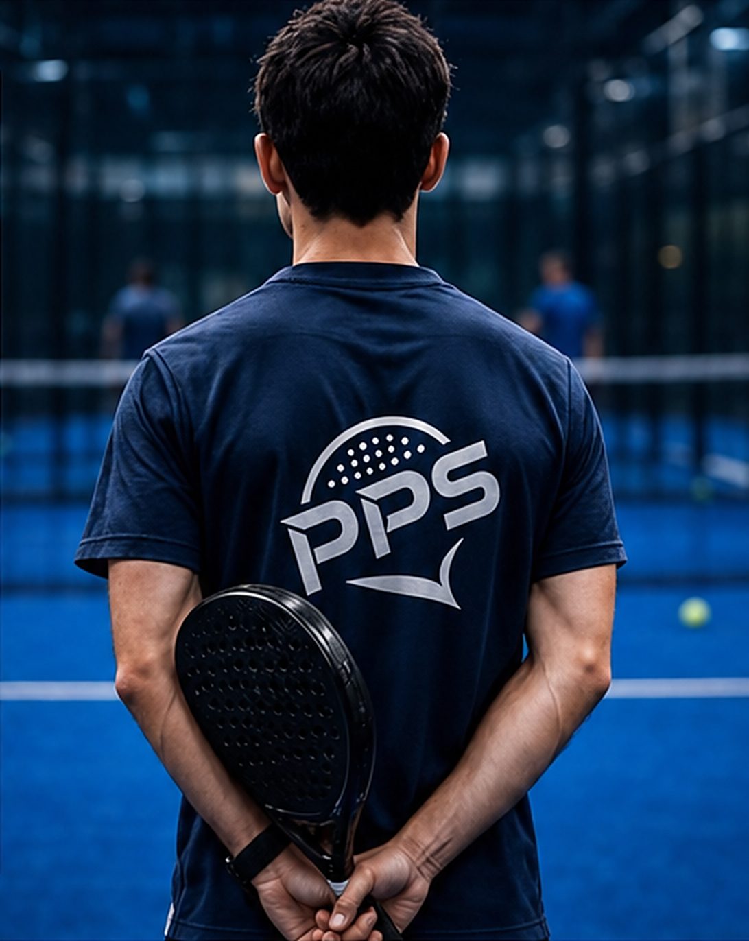 Padel player wearing a PPS shirt